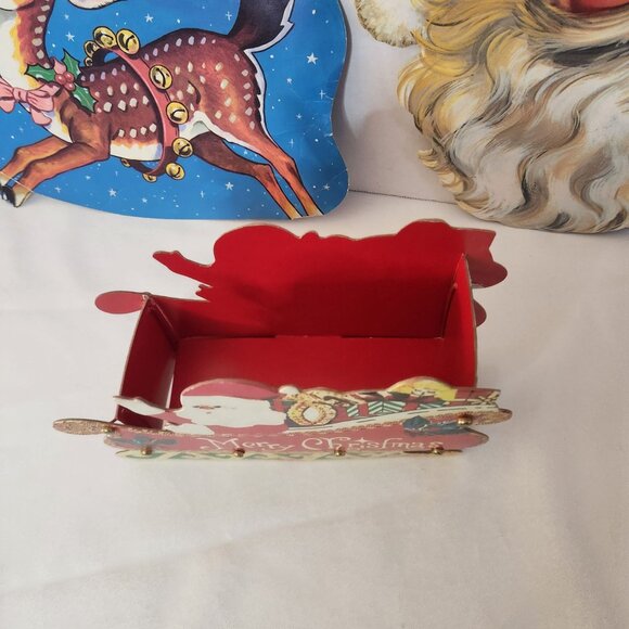 Vintage Christmas Die-Cut Decorations & Red Sled Centerpiece - Picture 4 of 15